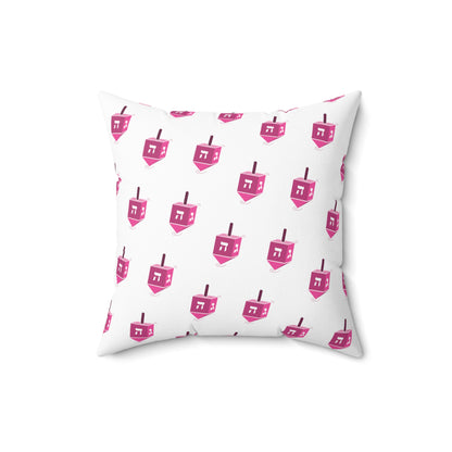 Pink Dreidels - Faux Suede Square Pillow