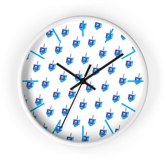 Chanukah Blue Dreidel Wall Clock