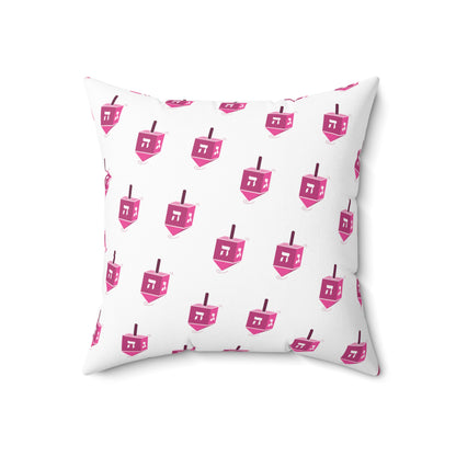 Pink Dreidels - Faux Suede Square Pillow