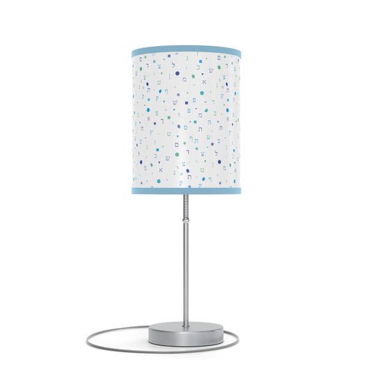 Light Blue Aleph Beis - Lamp on a Stand, US|CA plug
