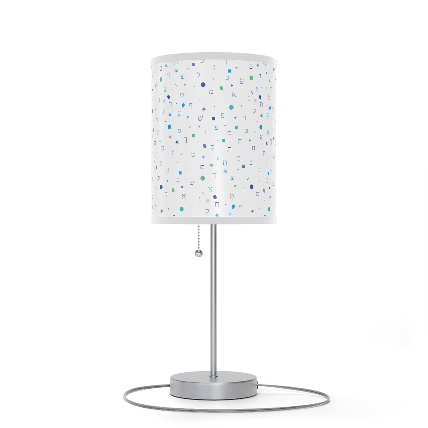 Light Blue Aleph Beis - Lamp on a Stand, US|CA plug