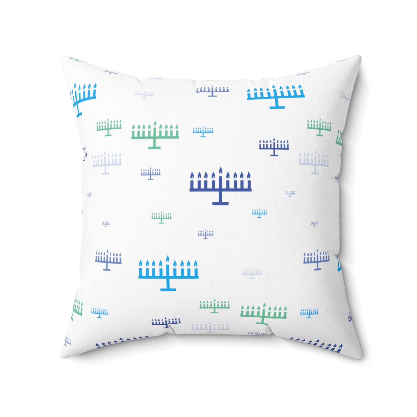 Chanukah Menorah - Faux Suede Square Pillow