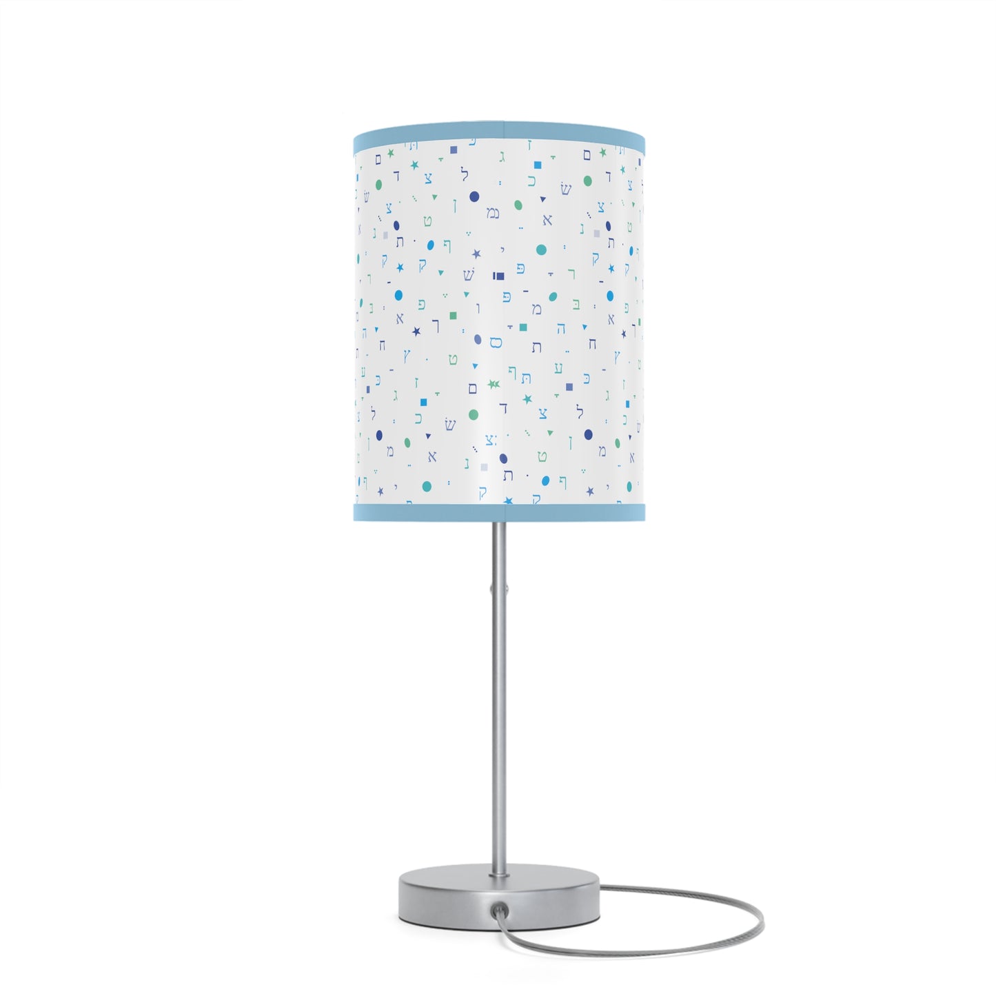 Light Blue Aleph Beis - Lamp on a Stand, US|CA plug