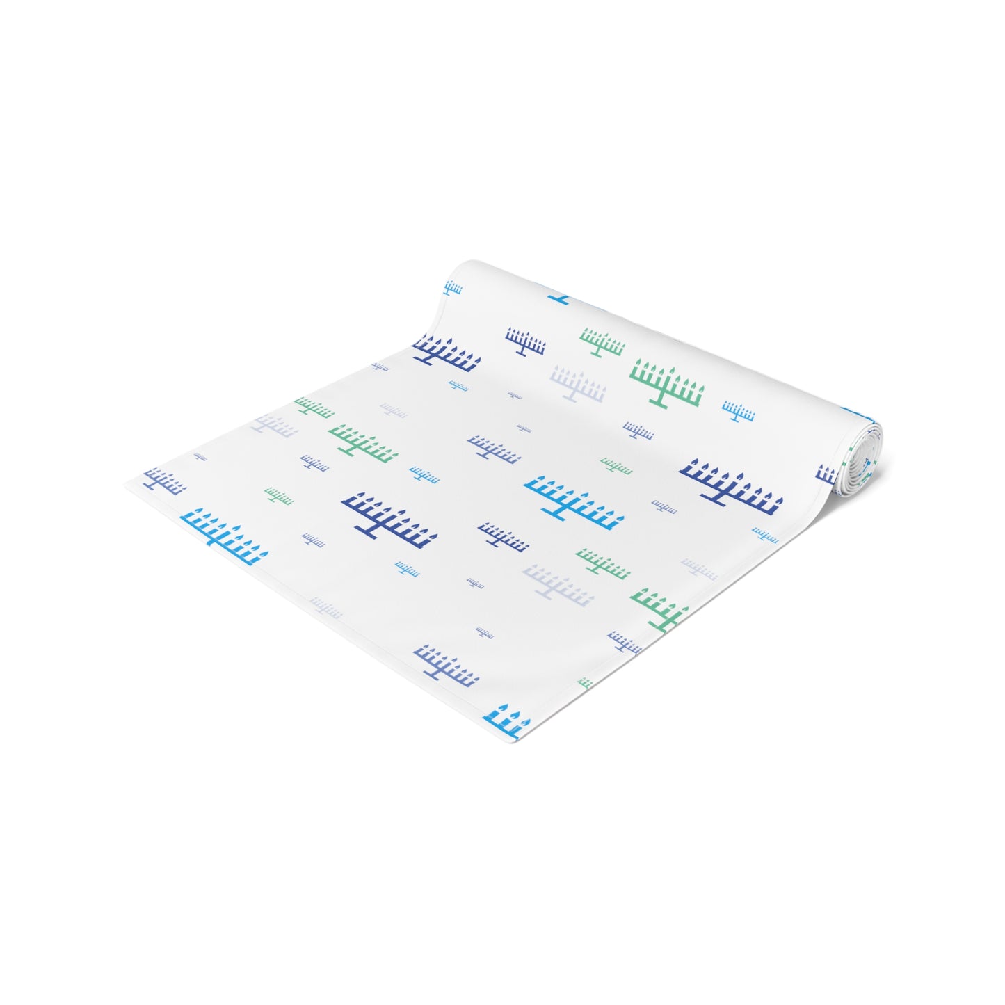 Blue Menorahs Table Runner (Cotton)