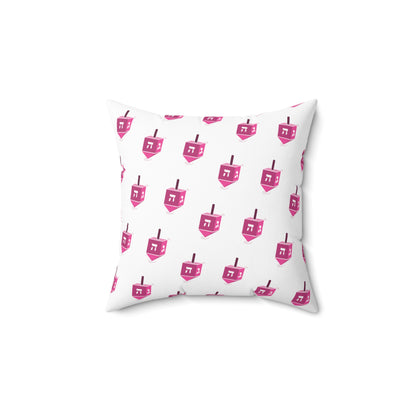 Pink Dreidels - Faux Suede Square Pillow