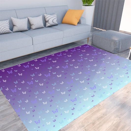Purple Ombre Butterflies Foldable Rectangular Thickened Floor Mat