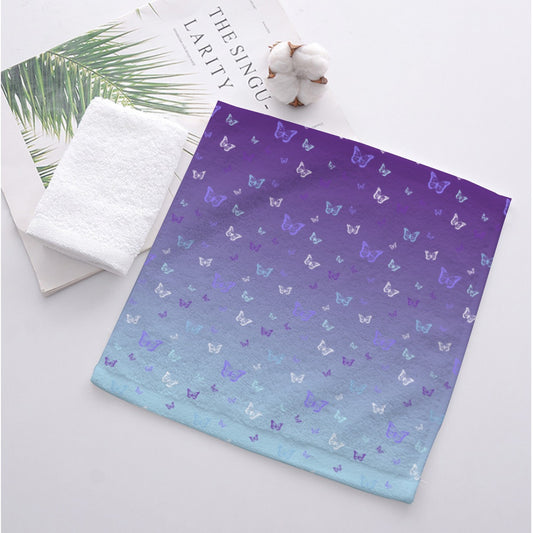 Purple Ombre Butterflies All-Over Print Towel