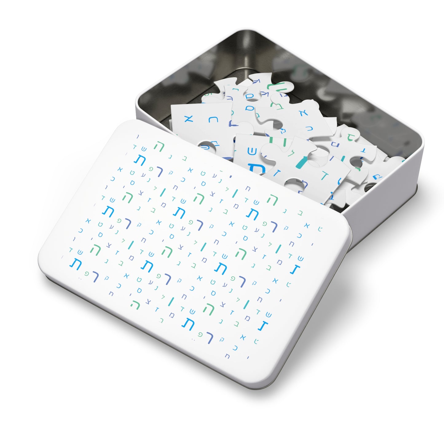 Light Blue Aleph Beis -  Jigsaw Puzzle (30, 110, 500,1000-Piece)