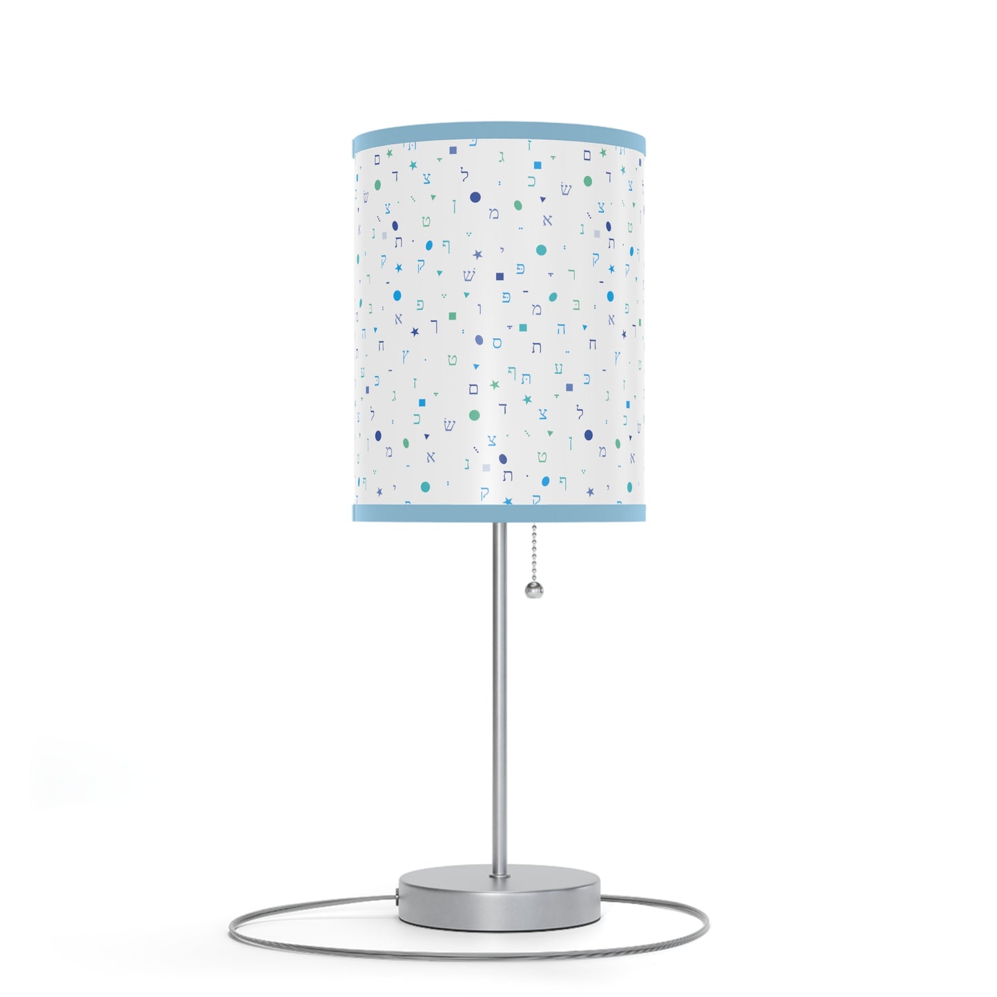 Light Blue Aleph Beis - Lamp on a Stand, US|CA plug