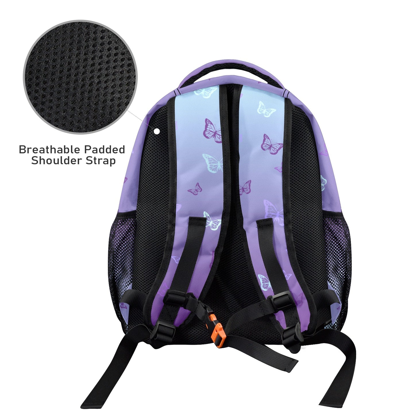 Purple Butterflies 17-inch Casual Backpack