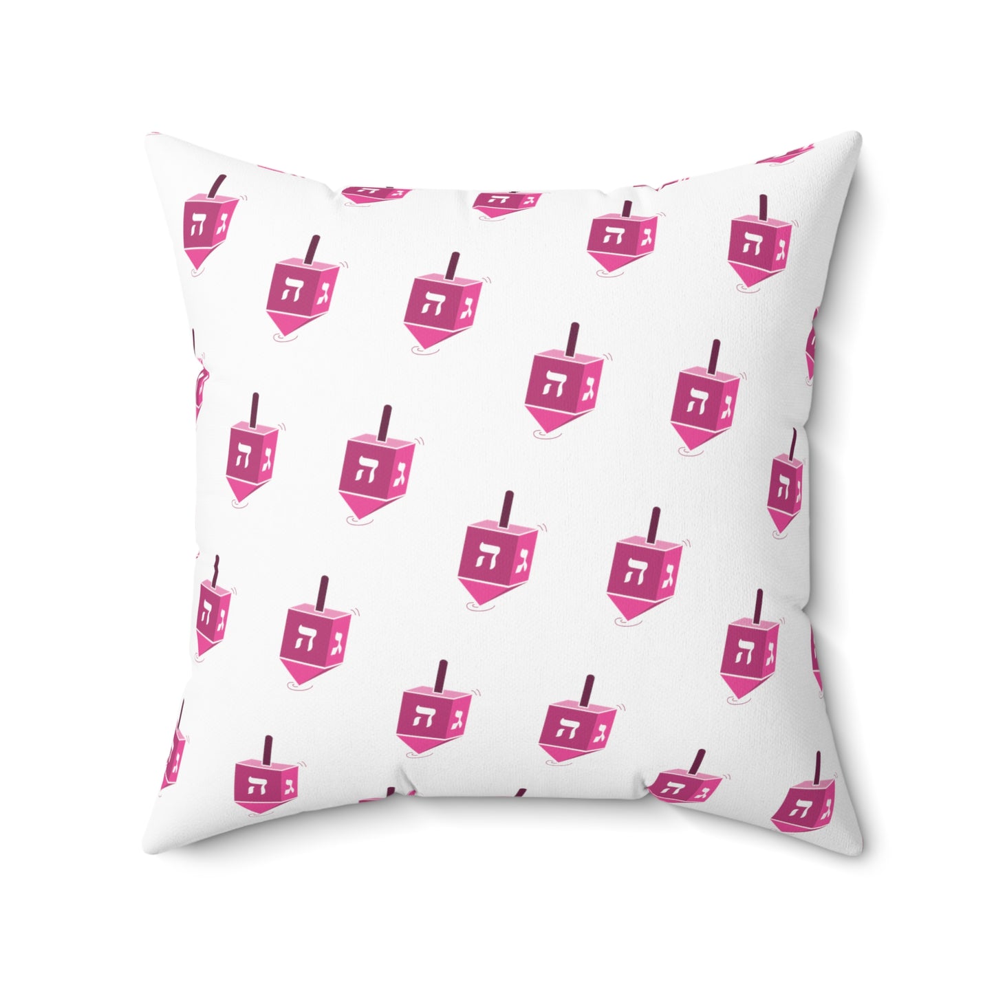 Pink Dreidels - Faux Suede Square Pillow