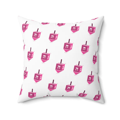 Pink Dreidels - Faux Suede Square Pillow