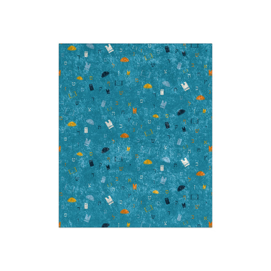 Blue Mitzvah Boy Crushed Velvet Blanket