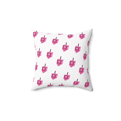 Pink Dreidels - Faux Suede Square Pillow