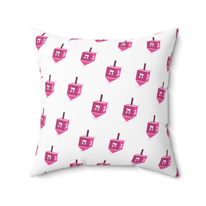 Pink Dreidels - Faux Suede Square Pillow