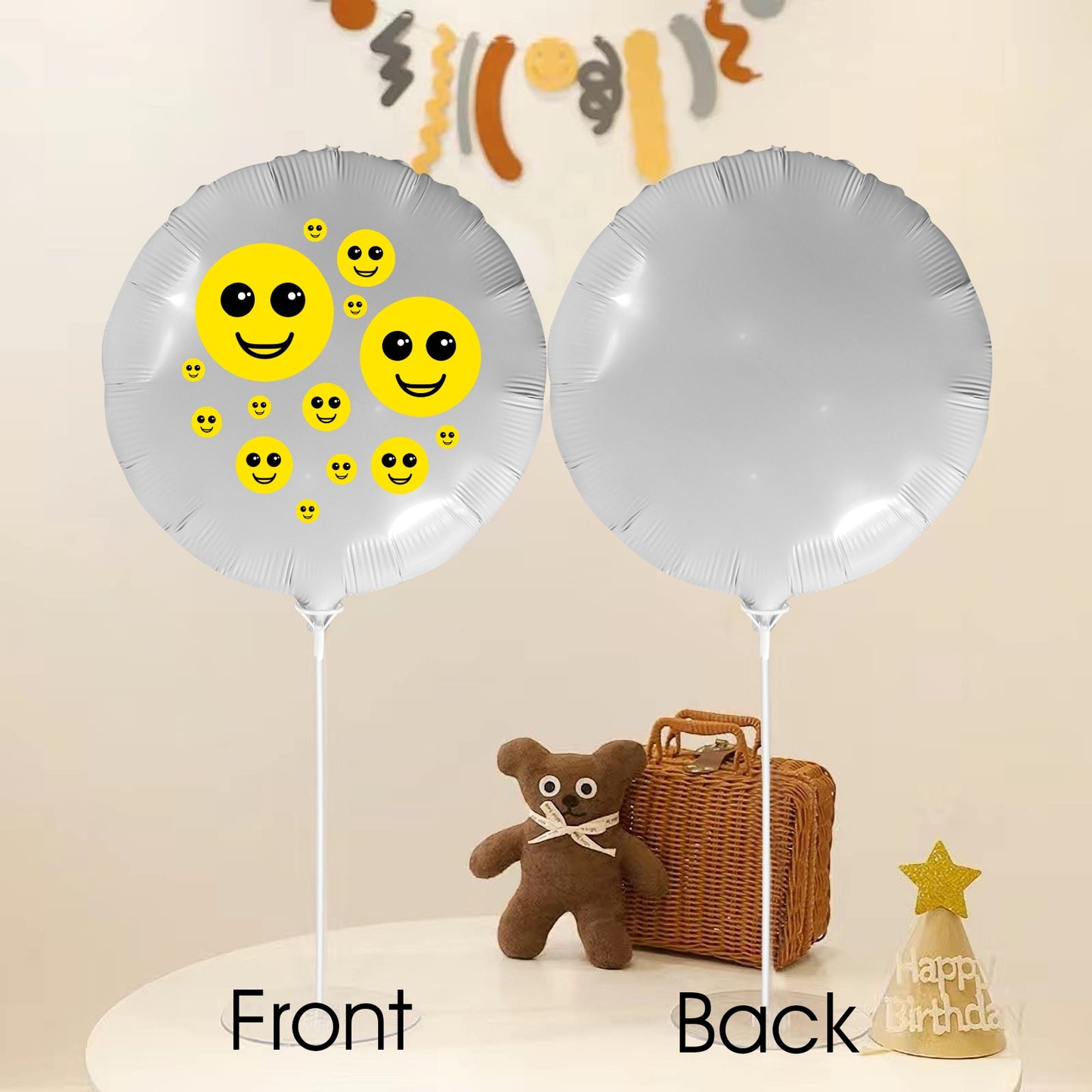 Smiley Foil Balloon (18inch)(5 Pack)