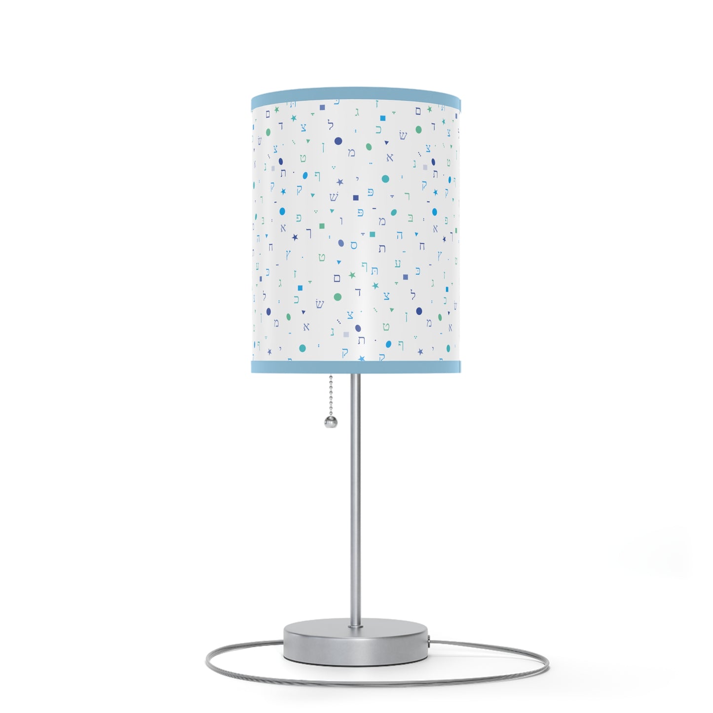 Light Blue Aleph Beis - Lamp on a Stand, US|CA plug