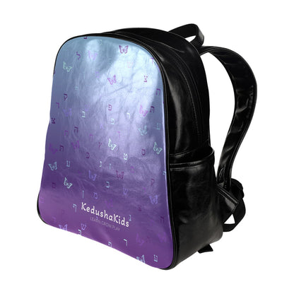 Purple Aleph Beis Butterflies Morning Dew Ambre Multi-Pockets Toddler Backpack (Model 1636)