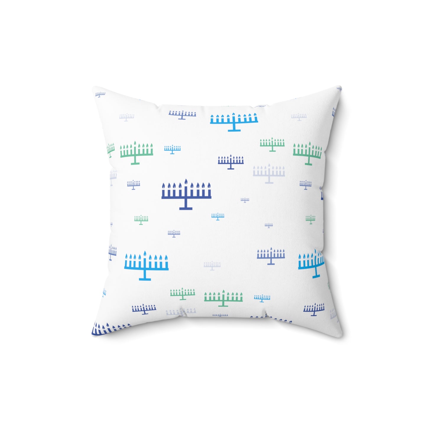 Chanukah Menorah - Faux Suede Square Pillow