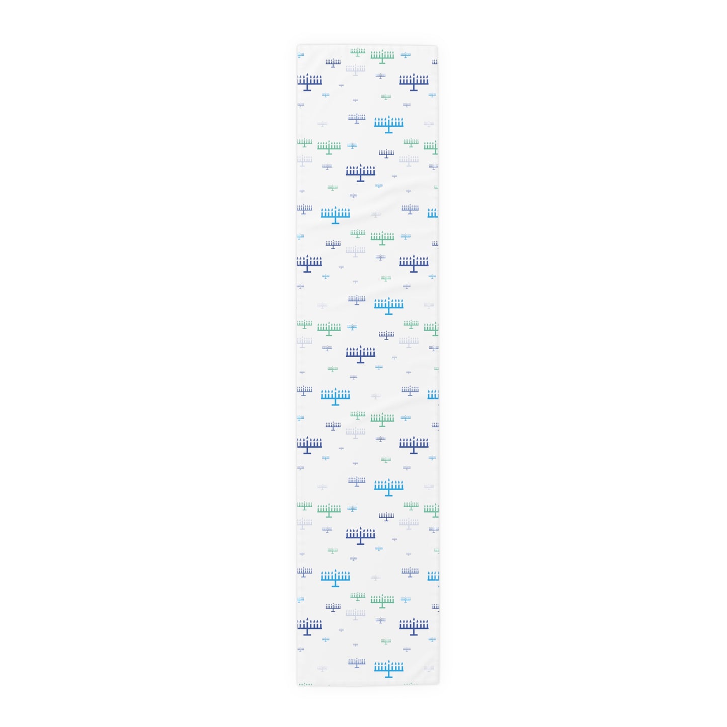 Blue Menorahs Table Runner (Cotton)