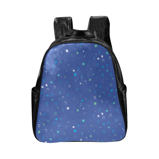 Dark Blue Aleph Beis Toddler Backpack Multi-Pockets Backpack (Model 1636)