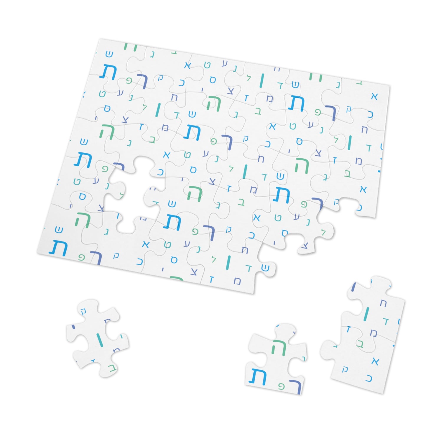 Light Blue Aleph Beis -  Jigsaw Puzzle (30, 110, 500,1000-Piece)