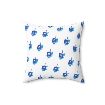 Blue Dreidels - Faux Suede Square Pillow