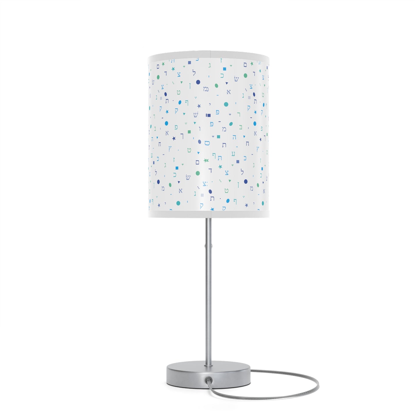 Light Blue Aleph Beis - Lamp on a Stand, US|CA plug