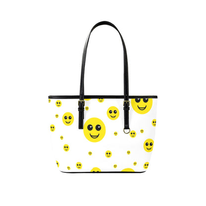 Smiley Leather Tote Bag-for Shalach Manos Small (Front&Back Printing) (1651)