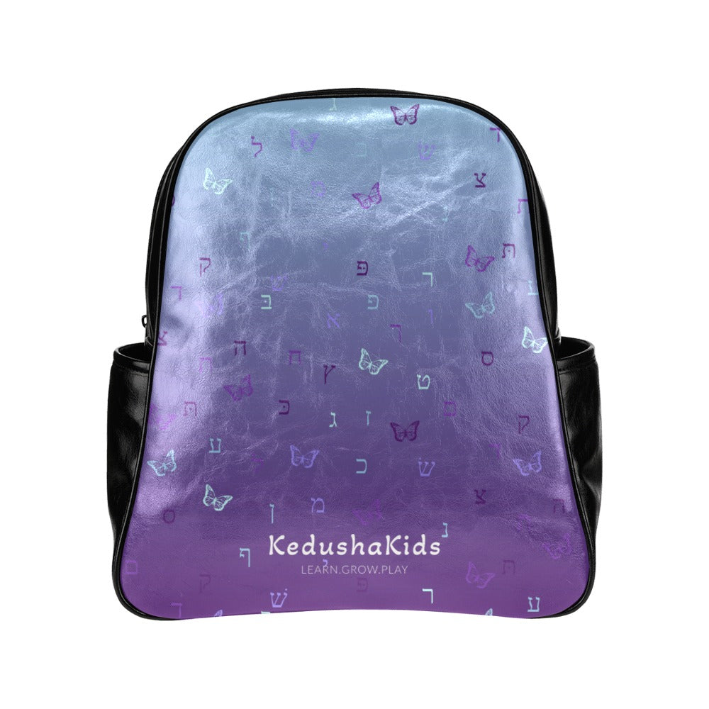 Purple Aleph Beis Butterflies Morning Dew Ambre Multi-Pockets Toddler Backpack (Model 1636)