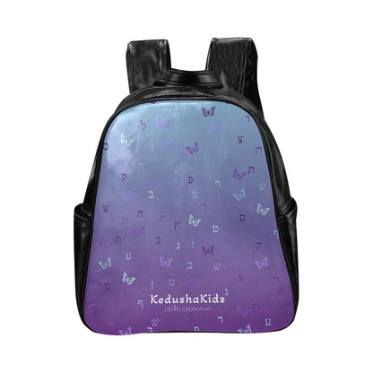 Purple Aleph Beis Butterflies Morning Dew Ambre Multi-Pockets Toddler Backpack (Model 1636)