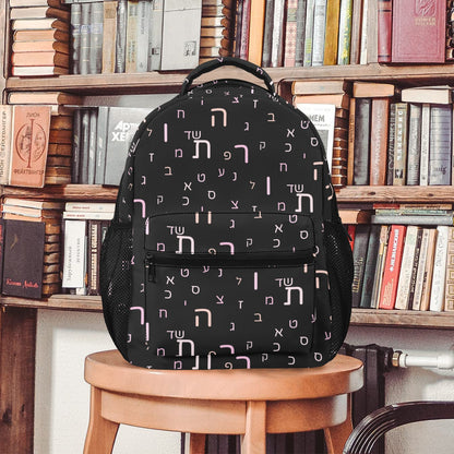 Dark Pink 17-inch All Over Print Casual Backpack