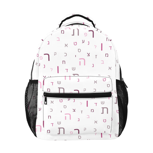 Light Pink 17-inch All Over Print Casual Backpack