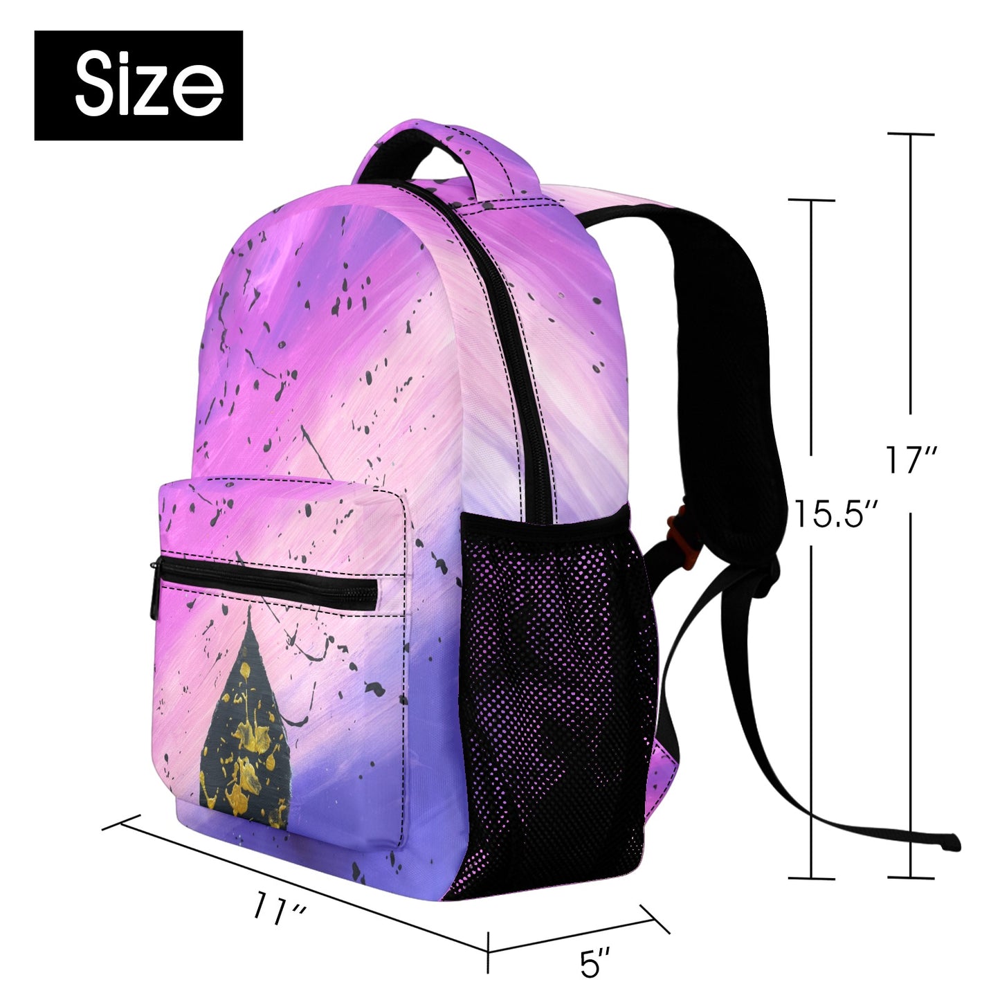 Black Flame - by Chana 17-inch All Over Print Casual Backpack