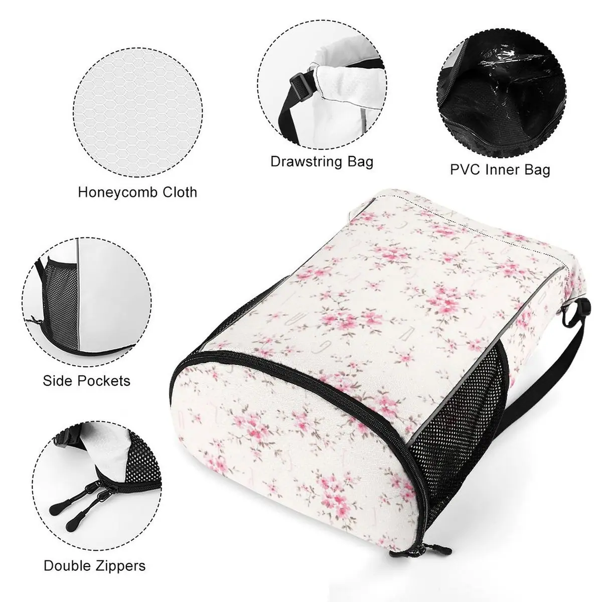 Pink Florals Honeycomb Camp Bag, photo 4