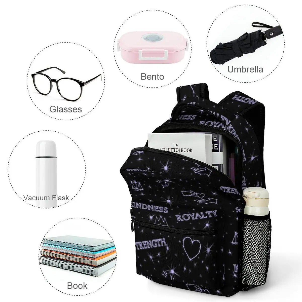 "Kindness • Strength • Royalty” Hebrew Values Backpack, photo 4
