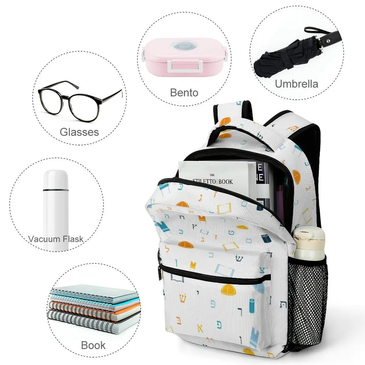 Mitzvah Boy White Backpack, photo 4