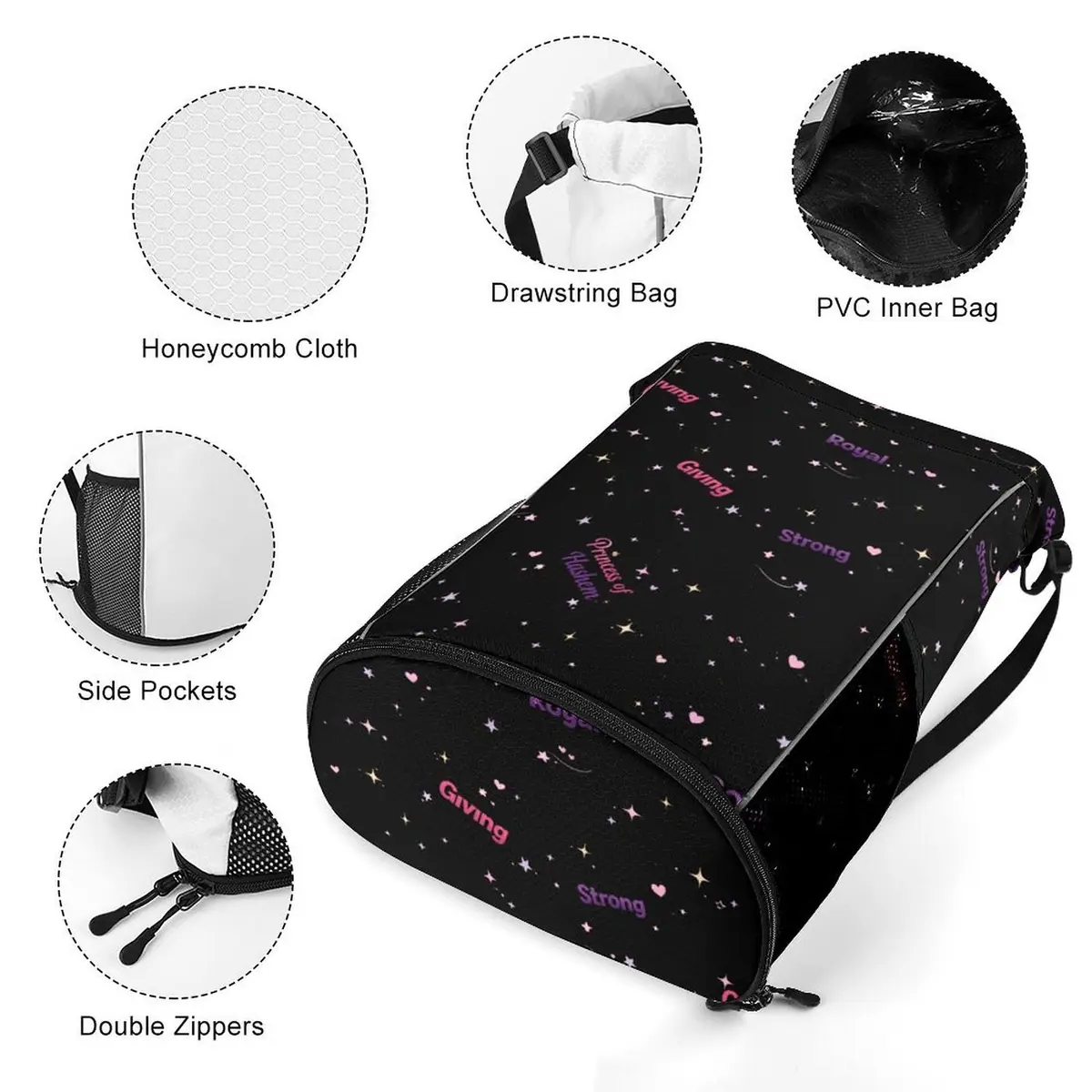 Princess WordArt Honeycomb Camp Bag, photo 3