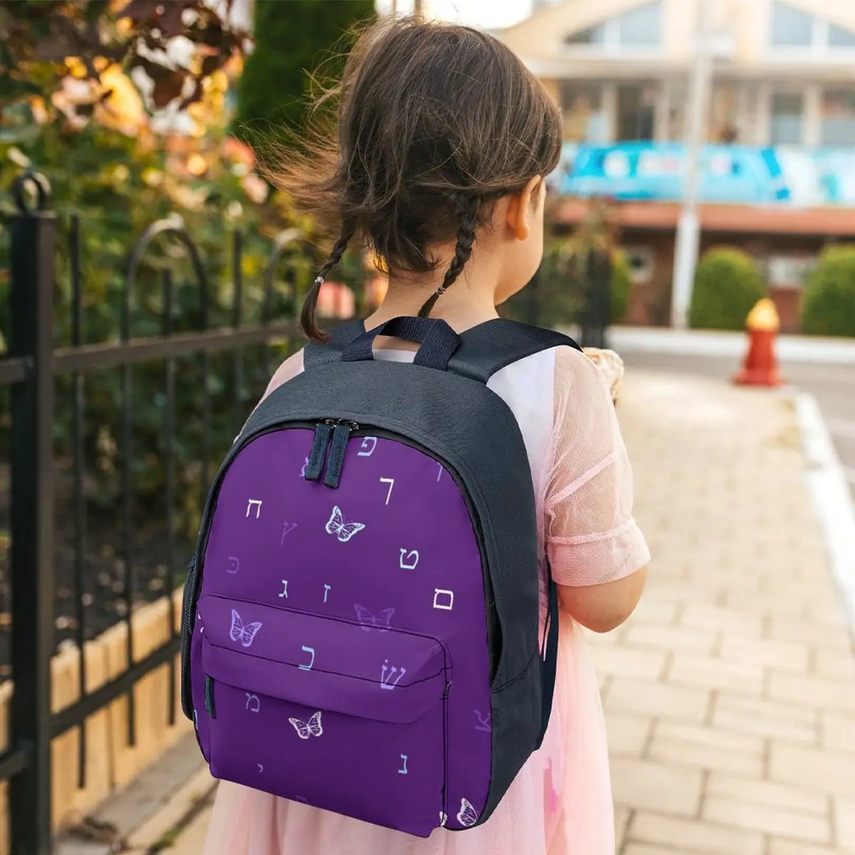 Purple Butterflies Aleph Beis Schoolbag, photo 5