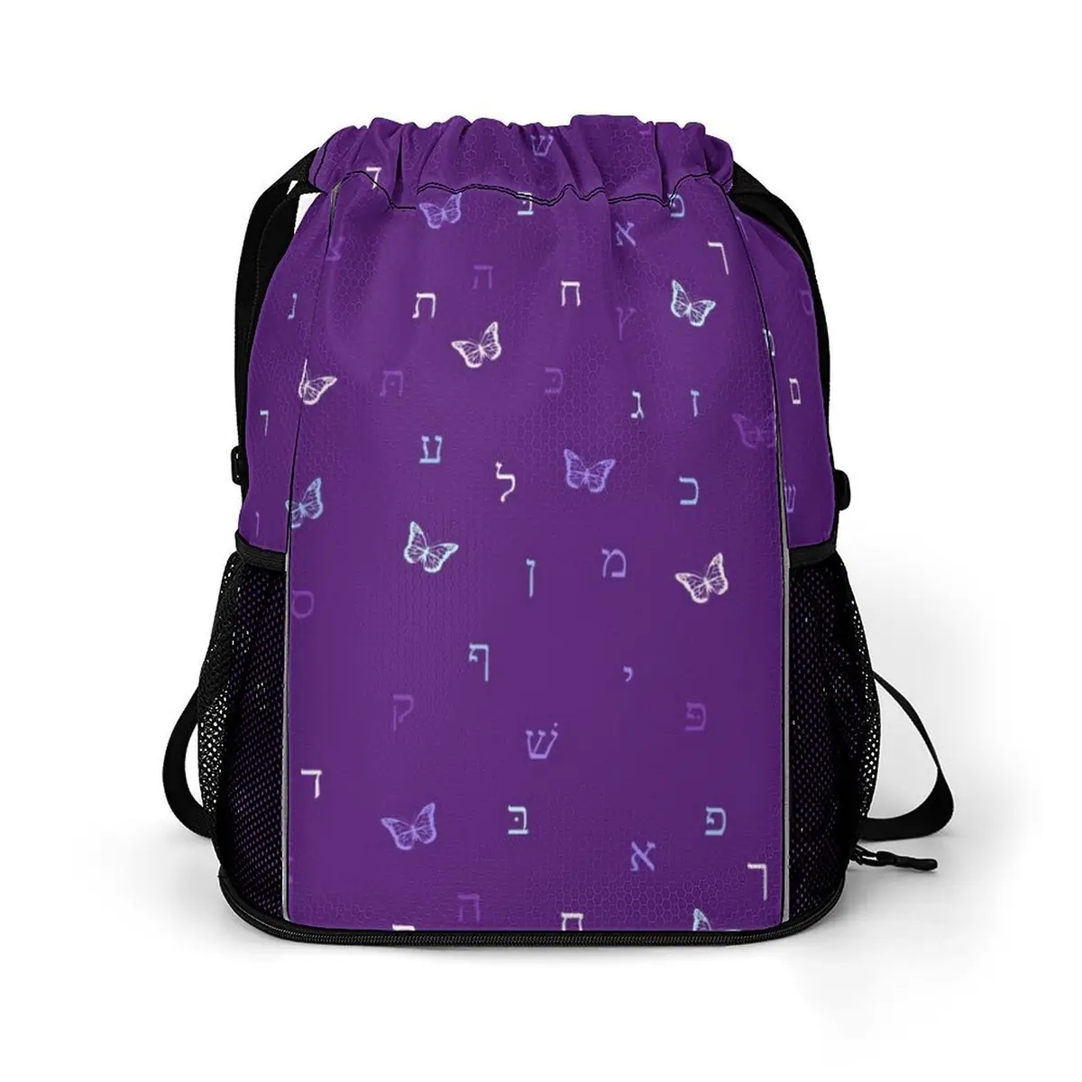Purple Butterflies Girls Drawstring Bag, photo 1